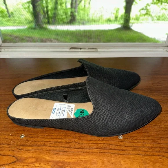 Me Too Black Mules Pointed Toe Slip-On Shoes Size 7.5W - Picture 3 of 6